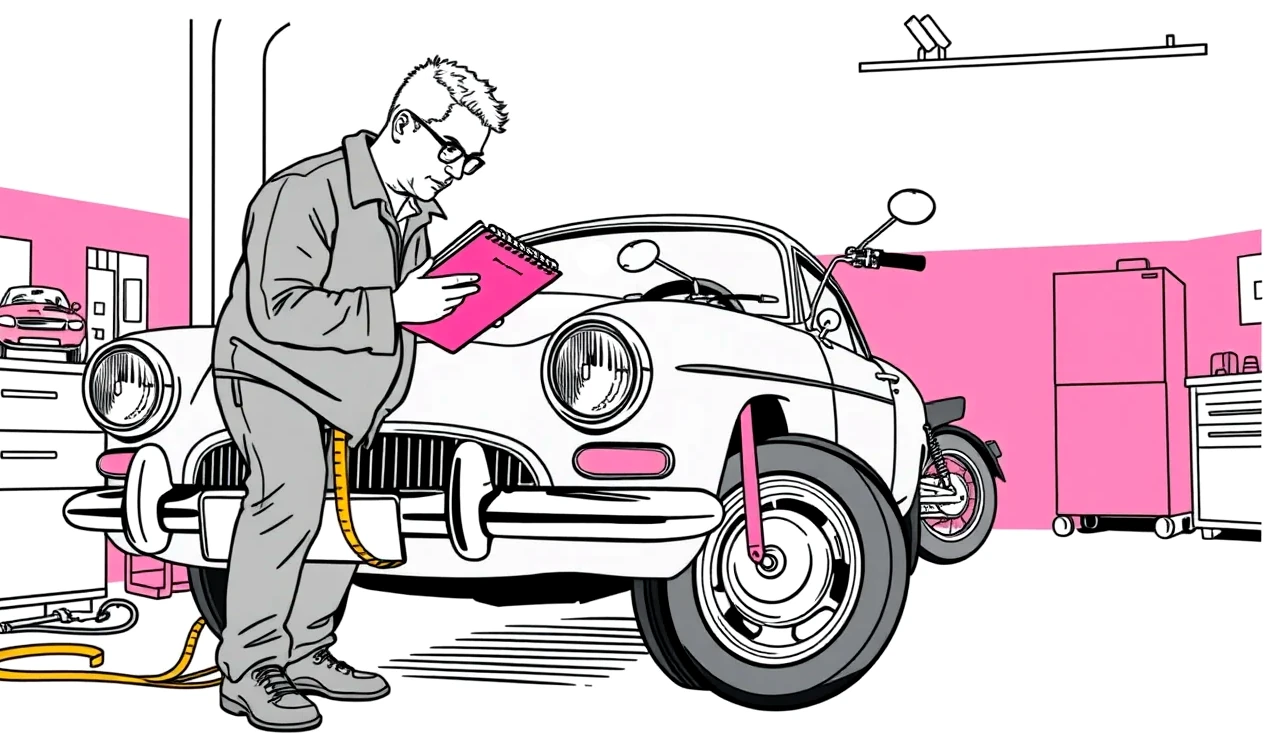 Klasické historické auto bezpečne zaparkované a prikryté ochrannou plachtou v garáži