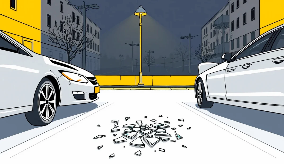 Prejazd kolesa automobilu hlbokým výtlkom na poškodenej asfaltovej ceste