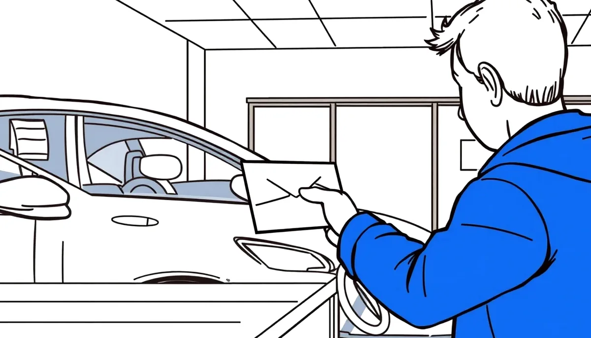 Mechanik v autoservise vymieňa poškodené náhradné diely karosérie