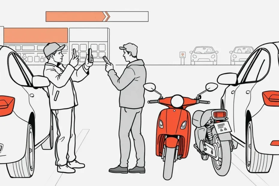 Moderný elektromobil pripojený k nabíjacej stanici na parkovisku