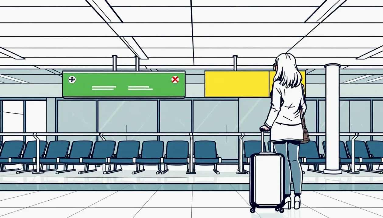 Cestovateľ kontroluje zmluvu o zájazde a letenky pred odchodom na dovolenku