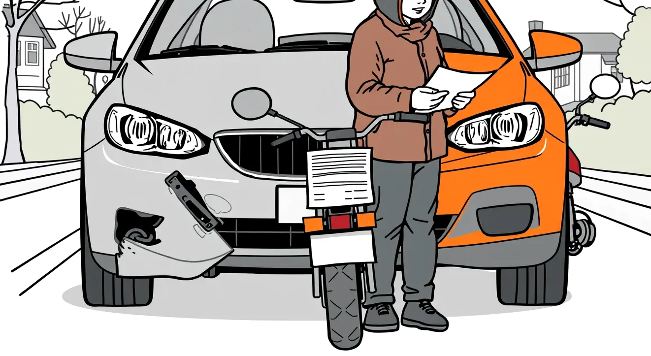 Predná maska a svetlomet vozidla Ford Focus zaparkovaného pred administratívnou budovou