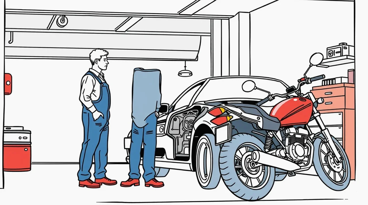Mechanik kontroluje poškodený nárazník a zadné svetlo vozidla v autoservise