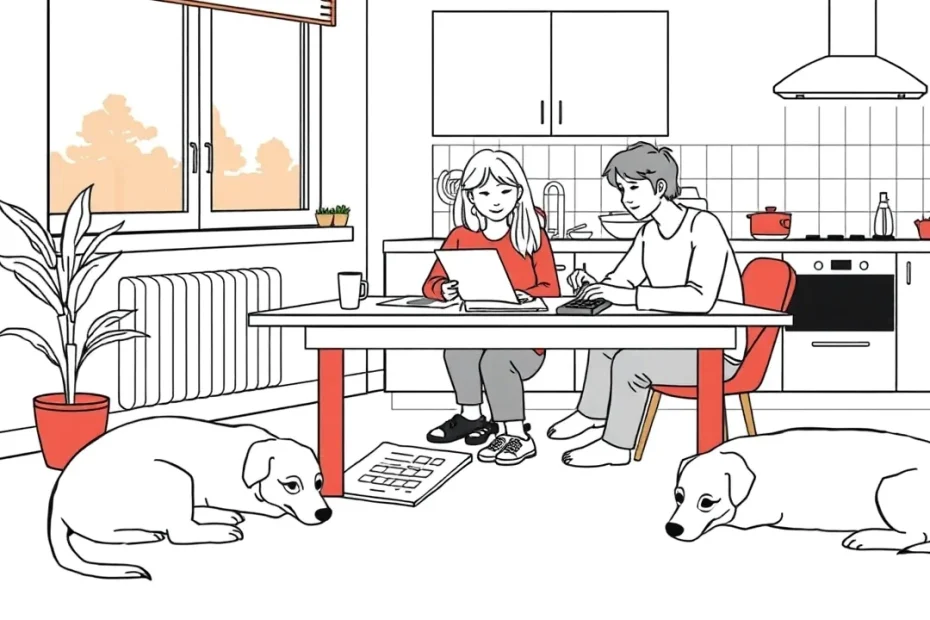 Veterinár vyšetruje psa na vyšetrovacom stole v modernej ambulancii