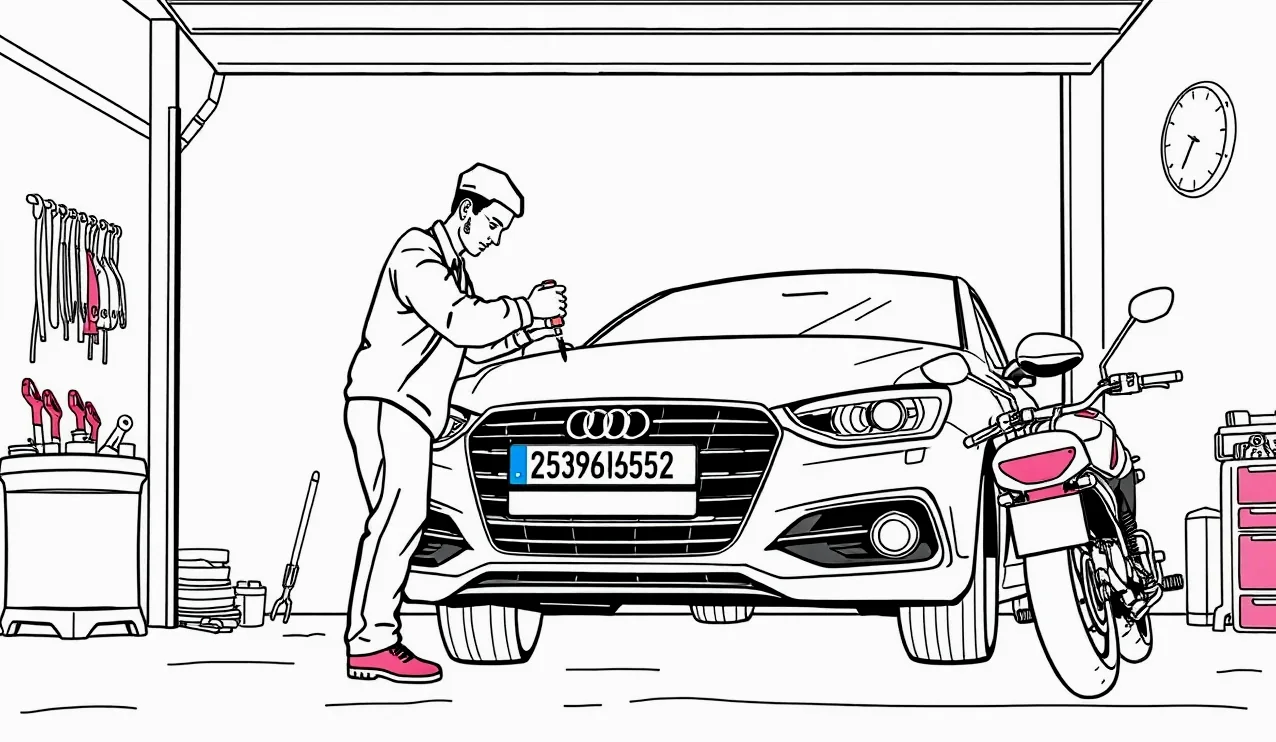 Pohľad na predný nárazník osobného automobilu so slovenskou tabuľkou s evidenčným číslom