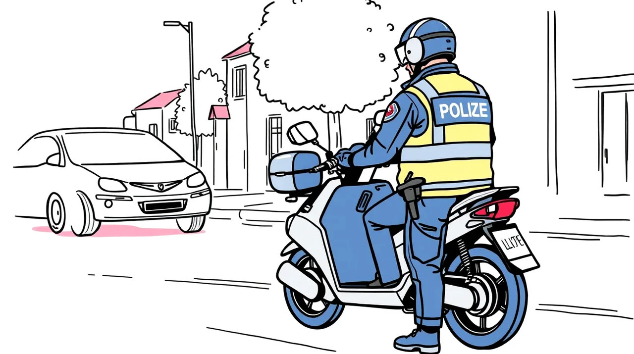 Zaparkovaný moped opretý o stojan vedľa osobného automobilu na firemnom parkovisku