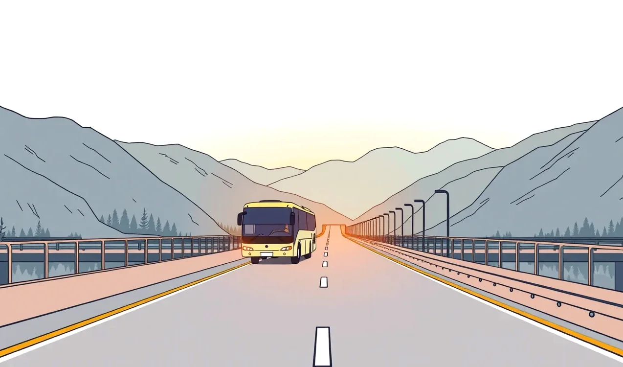 Záchranné zložky a poškodený diaľkový autobus na diaľnici po dopravnej nehode