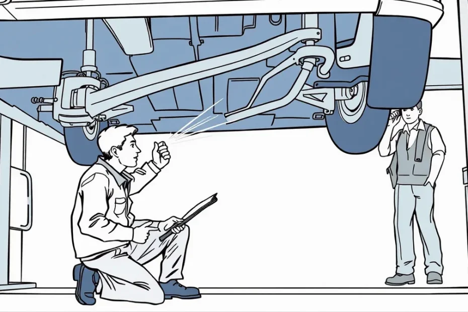 Detail mechanika kontrolujúceho prasknutý plastový kryt motora na zdviháku v servise