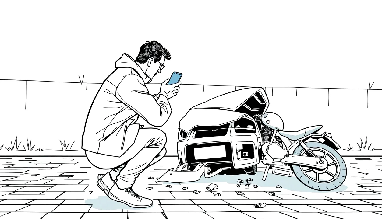 Obhliadka poškodenej karosérie a motorového priestoru technikom v autoservise
