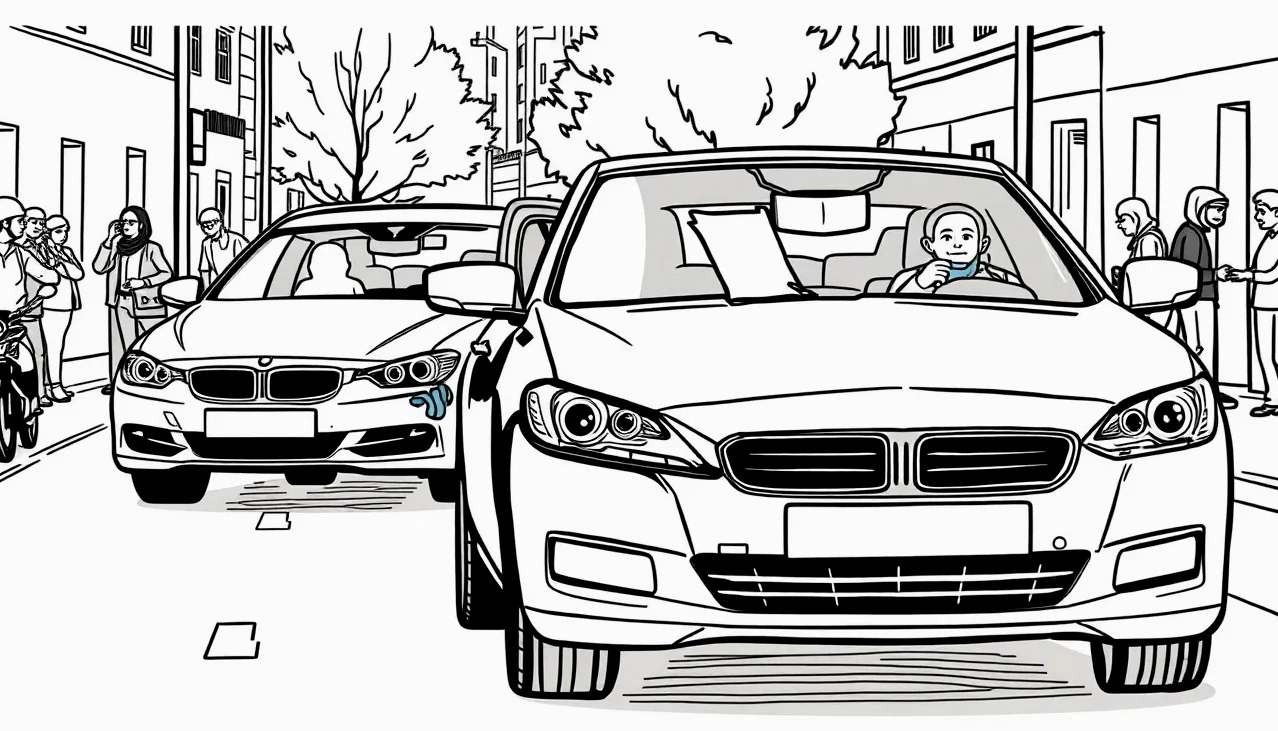 Výcvikové vozidlo autoškoly s označením L na streche počas jazdy v mestskej premávke